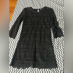 Black Crochet Dress